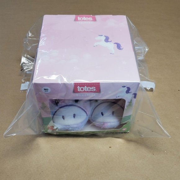 Totes Toasties Unicorn Slippers M(13-1) Pink - Picture 11 of 11